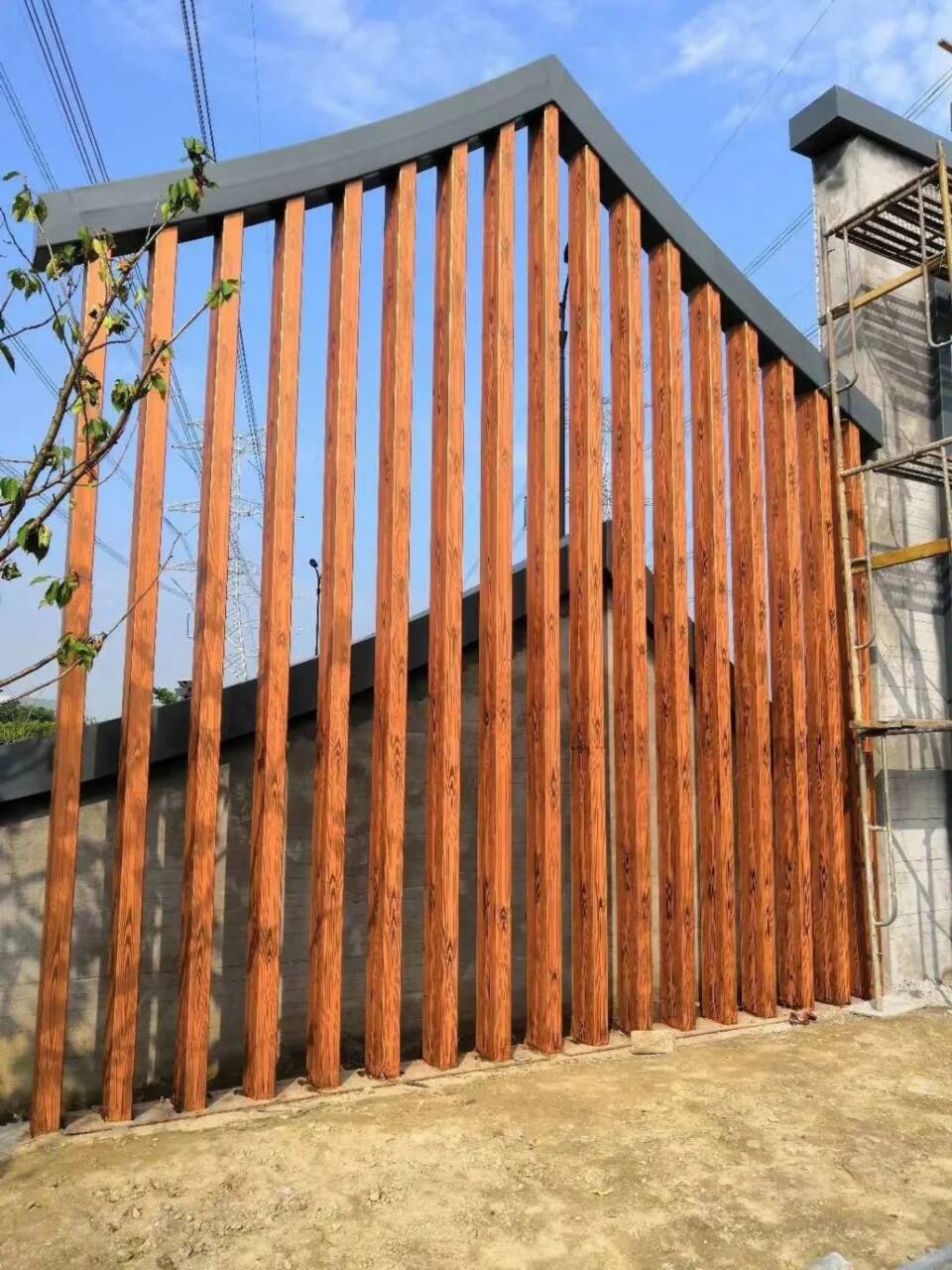 钢结构仿木纹漆，金属面木纹漆，镀锌管木纹漆全包施工价格